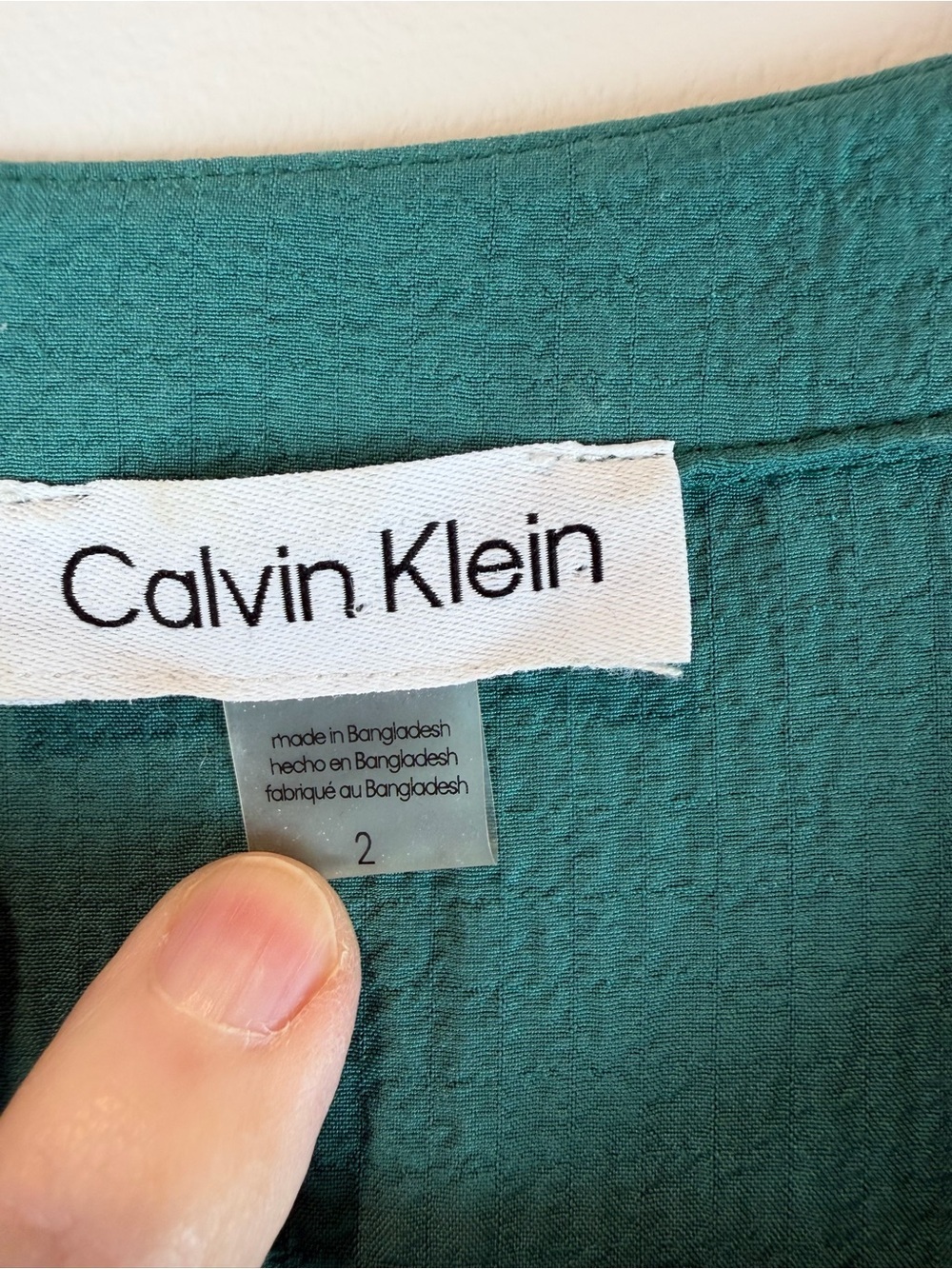 Calvin Klein Teal Textured Dress Size 2 but runs like a 6 - Picture 5 of 7